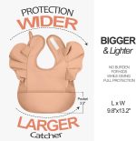 Ramede 3 Pcs Waterproof Baby Bib Washable Toddler Bibs Soft Feeding Bibs with Food Catcher for Baby Boy or Girl Eating Travel Home Supplies, Lovely - Image 2